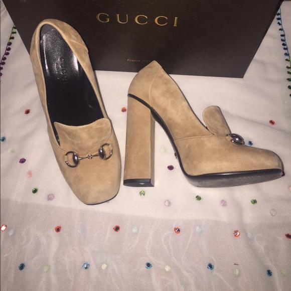 Gucci Camelia Suede Horse-bit Loafer Size 36 - Picture 2 of 6